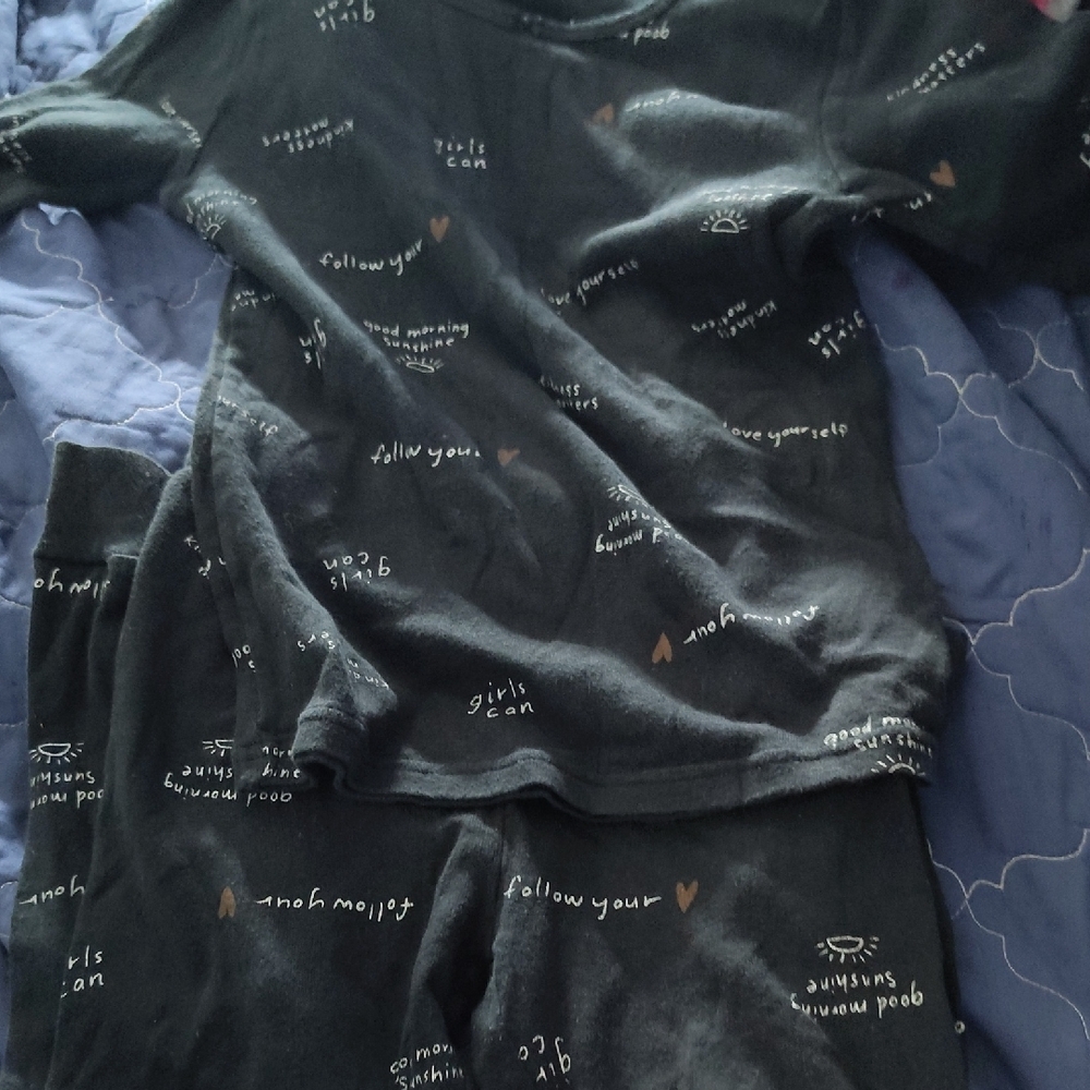 Carter's Black Pajama Set with Fun Prints